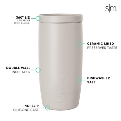 Simple Modern Halloween Travel Coffee Mug 360° Lid | 16oz | White