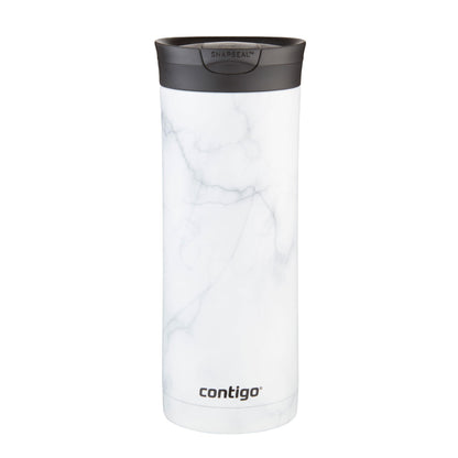 Contigo Huron 2.0 Couture Stainless Steel Travel Tumbler, Vacuum-Insulated Metal Tumbler for Coffee and Tea with Leak-Proof Lid, White Marble, 20 oz (591 mL) 🍁 All In One Marketplace Canada