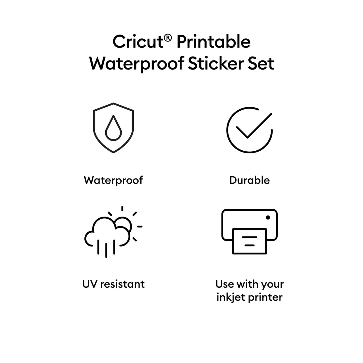 Cricut Waterproof Sticker Paper (20 White Sheets, 8.5x11) 🍁 All In One Marketplace Canada