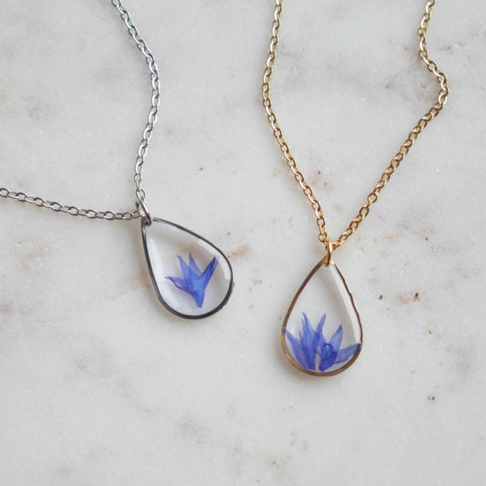 Collier Blu - goutte (moyen)