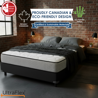 UltraFlex® DreamWeaver Matratzen- und Boxspring-Set – Mittelfeste Taschenfederkern-Hybridmatratze – Kanadische Orthopädische Unterstützung mit Kühlgel-Schaum, gesteppter Oberseite, atmungsaktivem & hypoallergenem Komfort, Randstütze & Bewegungstrennung