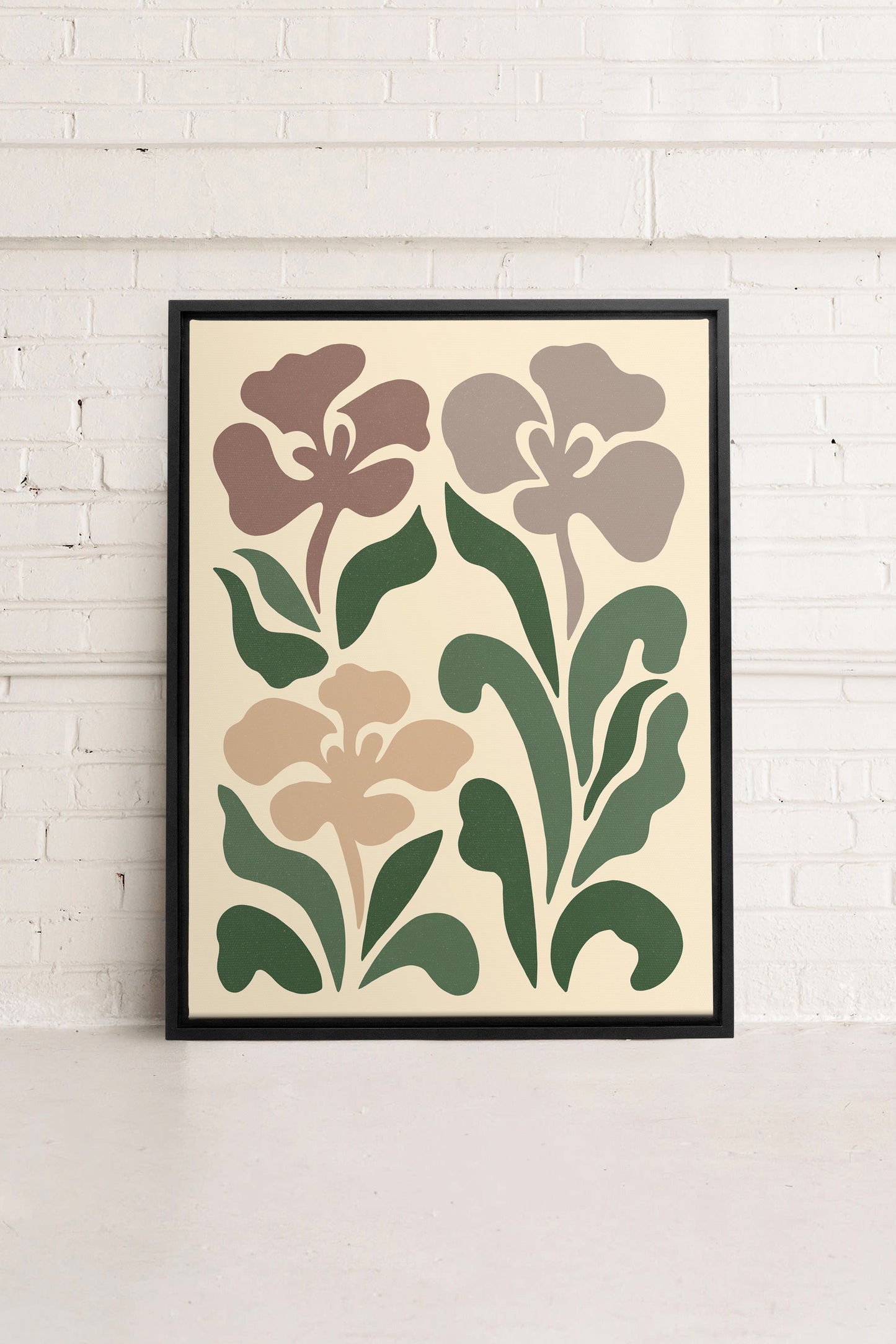 BEIGE PETALS, gedruckte Leinwand