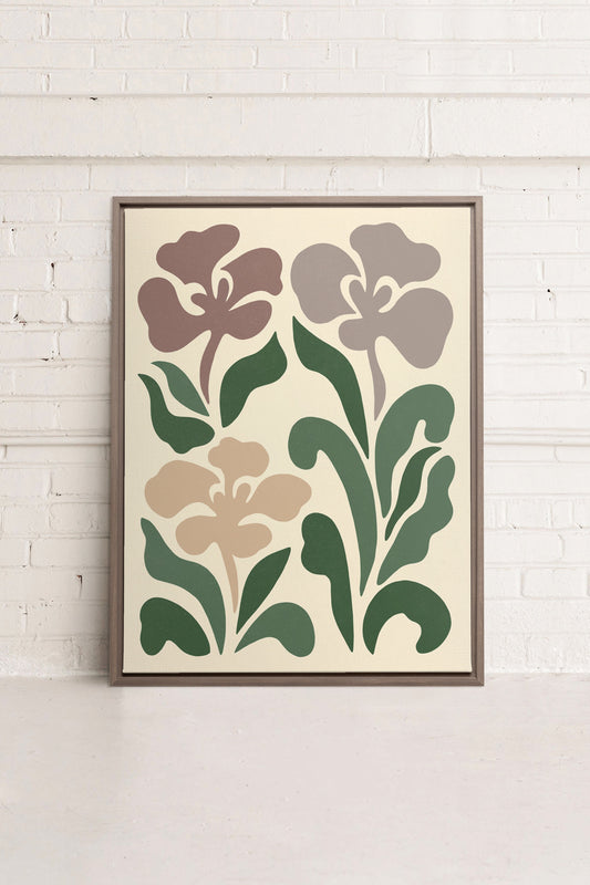 BEIGE PETALS, gedruckte Leinwand