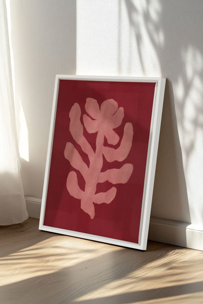 ROTE KIRSCHBLÜTE, Werk auf gespannter Leinwand
