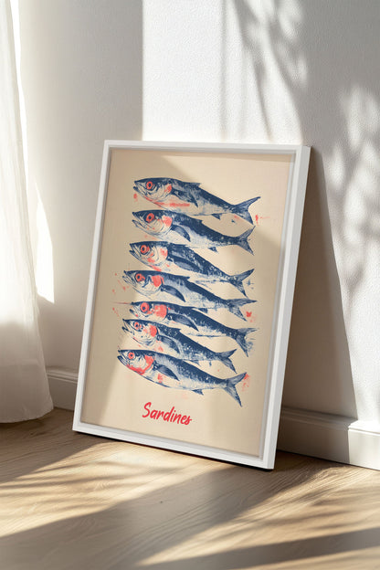 SARDINEN, Kunstwerk auf gespannter Leinwand
