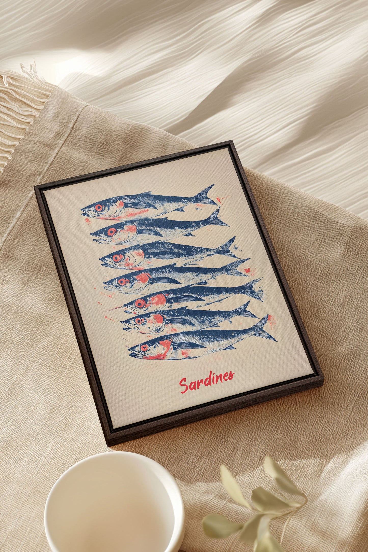 SARDINEN, Kunstwerk auf gespannter Leinwand