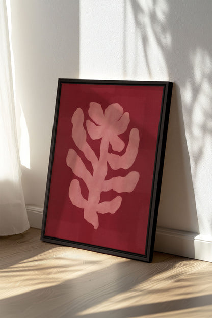 ROTE KIRSCHBLÜTE, Werk auf gespannter Leinwand