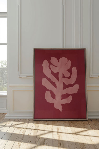 ROTE KIRSCHBLÜTE, Werk auf gespannter Leinwand