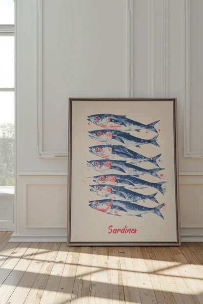 SARDINEN, Kunstwerk auf gespannter Leinwand