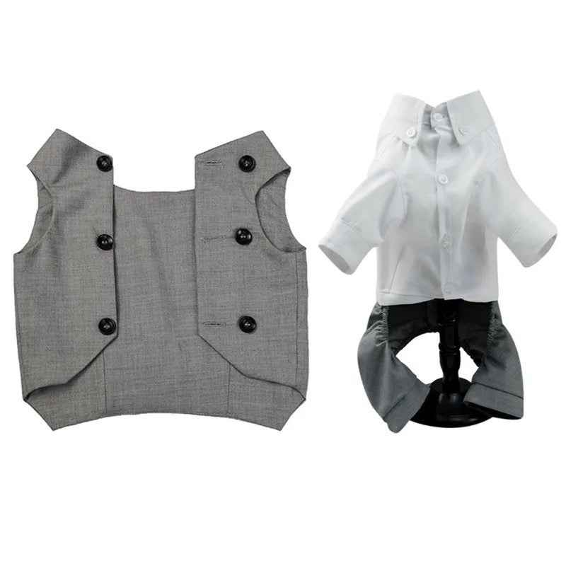 Distinguished Gentleman Two-Piece Dog Suit | Formal Dog Outfit Set