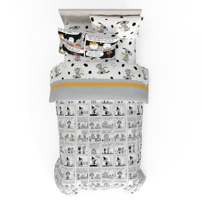 Franco Peanuts Snoopy Halloween Bedding Set, 4 Piece Super Soft Reversible Comforter and Sheet Set, Twin, (100% Officially Licensed Product) Collectibles
