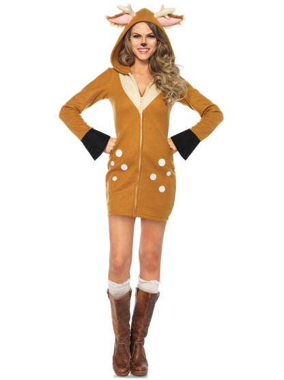 Leg Avenue Women's Hooded Cozy Fawn Halloween Costume, Multi, X-Large