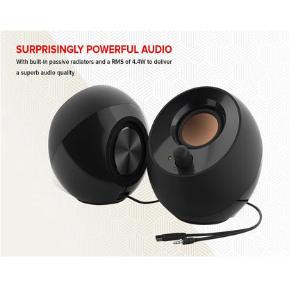 Creative Pebble 2.0 USB-Powered Desktop Speakers with Far-Field Drivers and Passive Radiators for PCs and Laptops (Black) 🍁 All In One Marketplace Canada