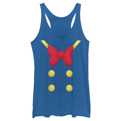 Disney Women's Mickey and Friends Halloween Donald Duck Costume Juniors Tri Blend Tank, Royal Blue Heather, Medium