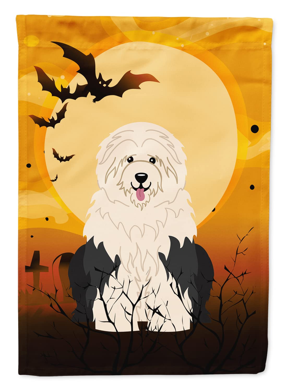 Caroline's Treasures BB4362GF Halloween Old English Sheepdog Flag Garden Size, Small, Multicolor