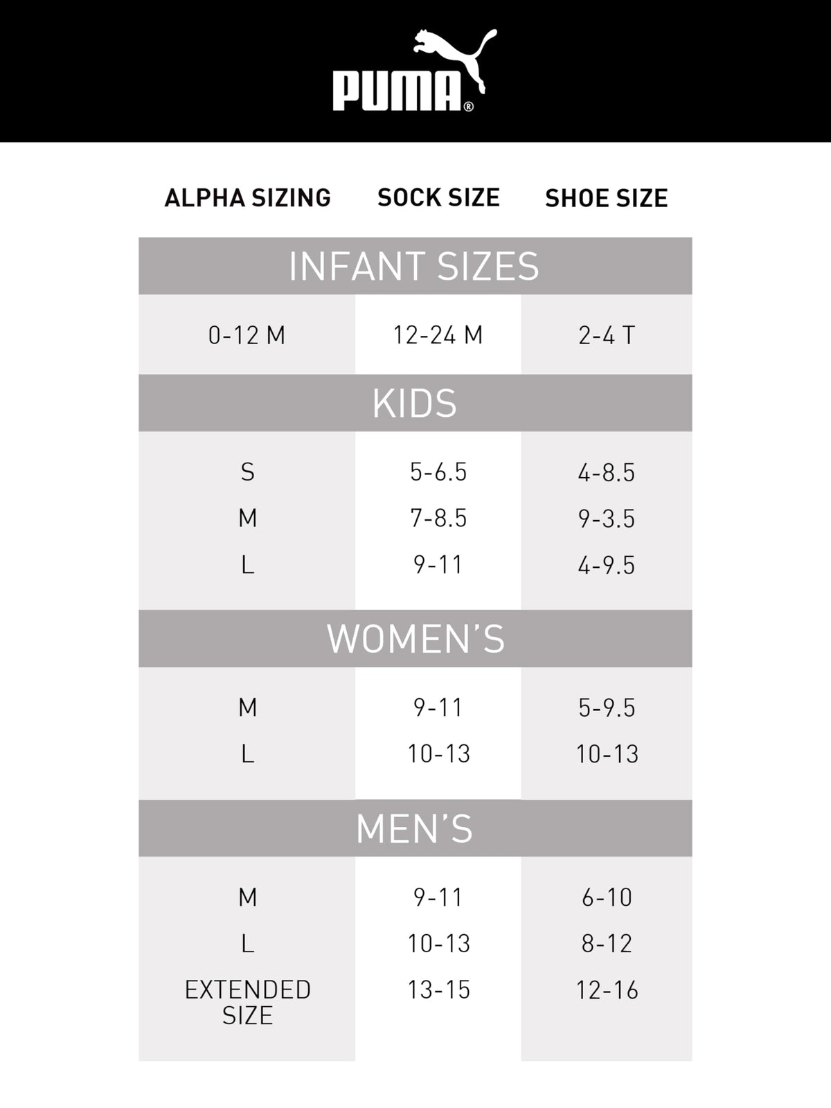 PUMA boys 6 Pack Crew Cut Socks, Black/Grey, 9-11 🍁 All In One Marketplace Canada