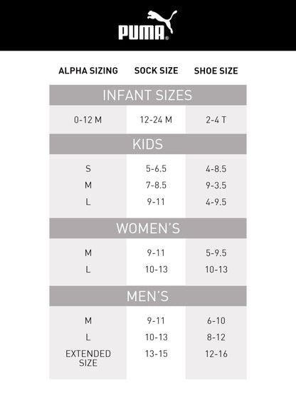 PUMA boys 6 Pack Crew Cut Socks, Black/Grey, 9-11 🍁 All In One Marketplace Canada