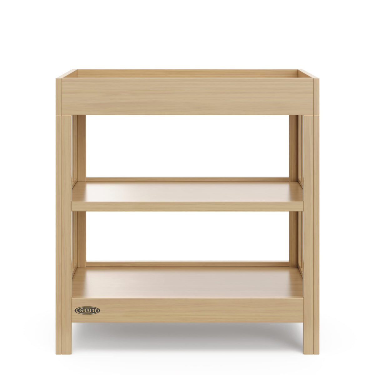 Graco Teddi Changing Table with Water-Resistant Changing Pad (Driftwood) - GREENGUARD Gold Certified, 2 Open Shelves, Includes Bonus Water-Resistant Changing Pad with Safety Strap 🍁 All In One Marketplace Canada