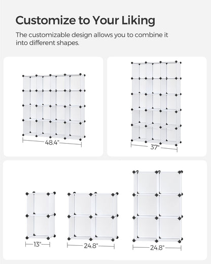 SONGMICS Cube Storage Organizer, 16 Cube Closet Organizers 48.4 x 12.2 x 48.4 Inches, White ULPC44L 🍁 All In One Marketplace Canada