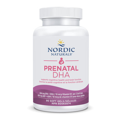 Nordic Naturals Prenatal DHA - Supports Brain Development in Babies During Pregnancy and Lactation, Unflavoured, 90 Count 🍁 All In One Marketplace Canada