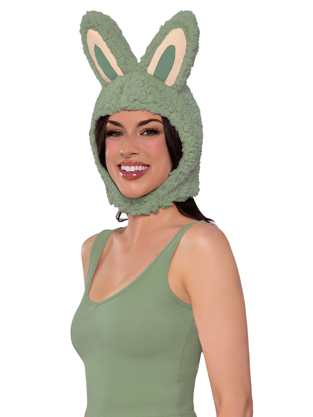 Leg Avenue Women's Halloween Costumes for Women Cute Bunny Monster Hood Animal Ears Bonnet, Green, One Size