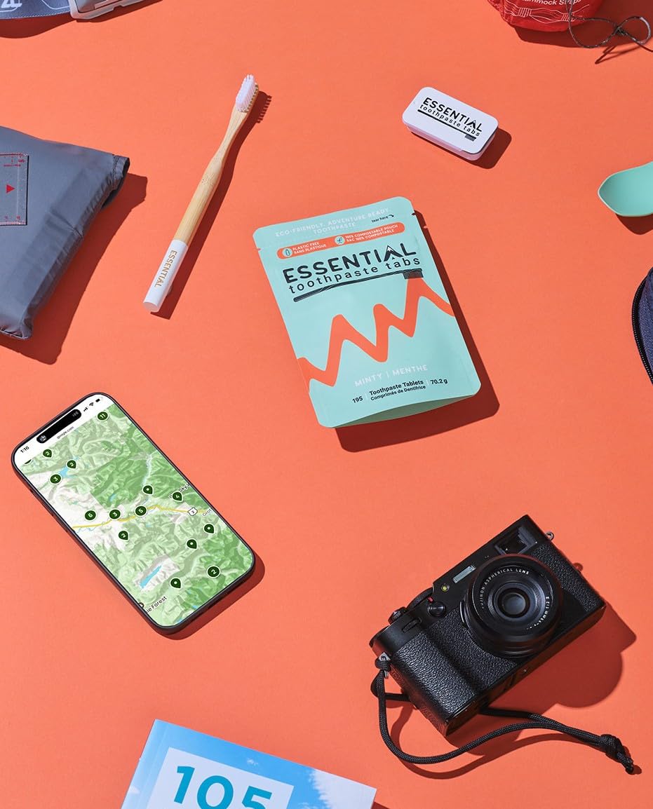 Essential Toothpaste Tabs, Made in Canada, Fluoride Free, Nano-Hydroxyapatite, Mint, 195 Tabs, 70.2g 🍁 All In One Marketplace Canada
