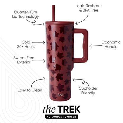 Simple Modern Halloween Tumbler with Handle | 40oz | Leaves
