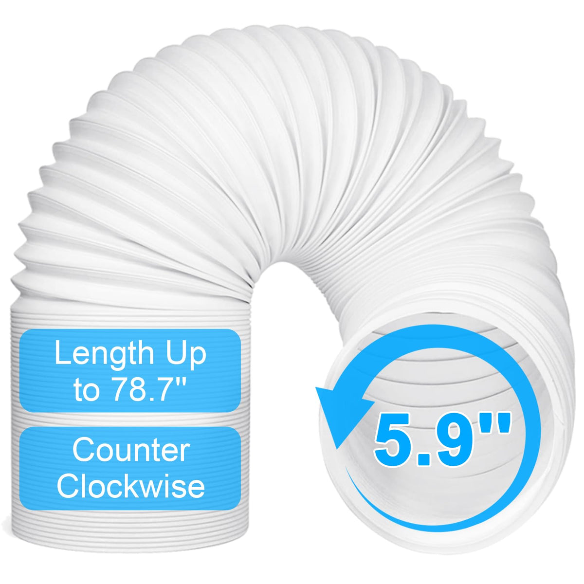 Portable Air Conditioner Hose with 5.9" Diameter & 80" Length Anti-Clockwise Thread, Universal Portable AC Exhaust Hose Air Conditioner Parts & Accessories 🍁 All In One Marketplace Canada