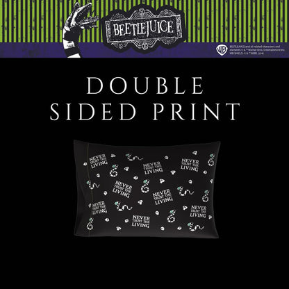 Franco Collectibles Beetlejuice Halloween Movie Beauty Silky Satin Standard Pillowcase Cover 20x30 for Hair and Skin, (Officially Licensed Product)