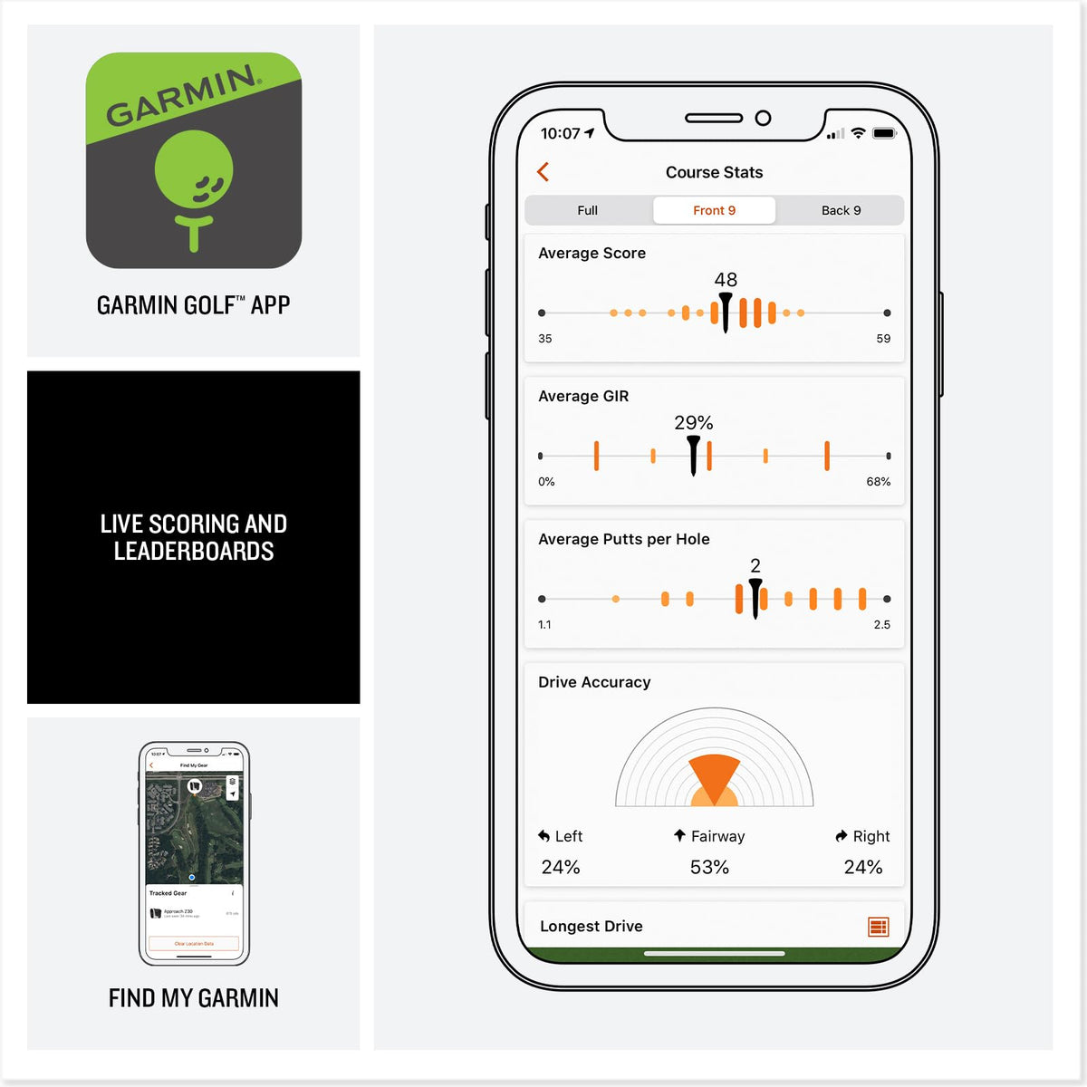 Garmin Approach S44, Essential Golf GPS Smartwatch, AMOLED Display, On-Course Features, Silver Aluminum Bezel with Black Silicone Band 🍁 All In One Marketplace Canada