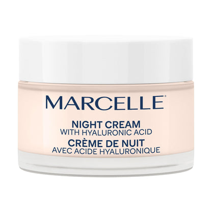 Marcelle Night Cream with Hyaluronic Acid, Vegan, Cruelty-Free, Clean Formula, Non-Comedogenic, Fragrance-Free, Paraben-Free, Mineral Oil-Free, Hypoallergenic, 50 mL 🍁 All In One Marketplace Canada