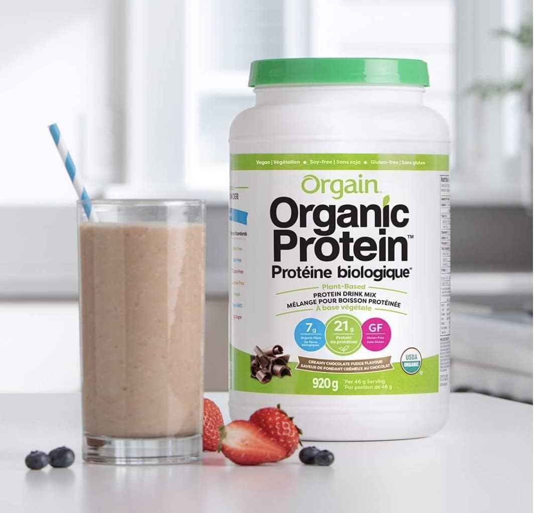 Orgain Organic Plant Based Canadian Protein Powder, Vanilla Bean - Vegan, Lactose Free, Gluten Free, Dairy Free, No Sugar Added, Soy Free, Kosher, Non-GMO, 920 g (Pack of 1) 🍁 All In One Marketplace Canada
