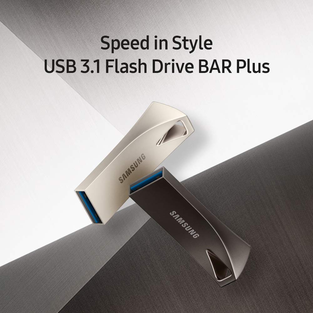 Samsung BAR Plus 128GB - 400MB/s USB 3.1 Flash Drive Titan Gray (MUF-128BE4/AM) [Canada Version]