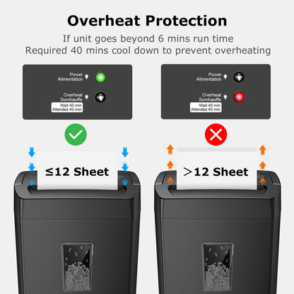Bonsaii 12-Sheet Cross Cut Paper Shredder, 5.5 Gal Home Office Heavy Duty Shredder for Paper, Credit Card, Mail, Staples, with Transparent Window, High Security Level P-4 (C275-A) 🍁 All In One Marketplace Canada