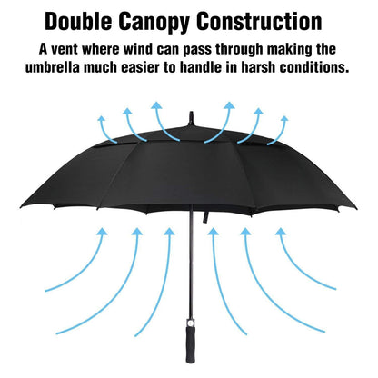 ACEIken Golf Umbrella Windproof Large 62 Inch, Double Canopy Vented, Automatic Open, Extra Large Oversized,Sun Protection Ultra Rain & Wind Resistant Stick Umbrellas, Black 🍁 All In One Marketplace Canada