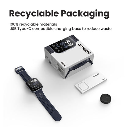 Amazfit Bip 6 Smart Watch 46mm, 14 Day Battery, 1.97" AMOLED Display, GPS & Free Maps, AI, Bluetooth Call & Text, Health, Fitness & Sleep Tracker, 140+ Workout Modes, 5 ATM Water-Resistance, Black 🍁 All In One Marketplace Canada