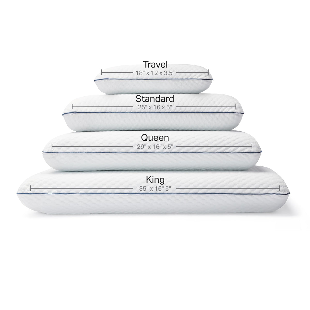 WEEKENDER Ventilated Gel Memory Foam Pillow - Washable Cover - King Size-White 🍁 All In One Marketplace Canada
