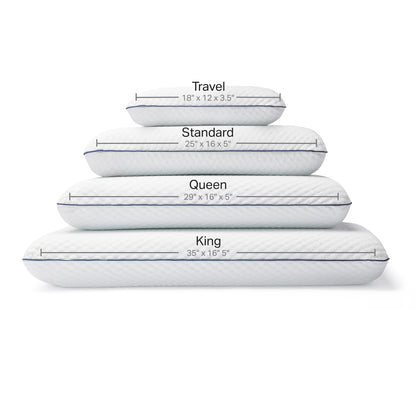 WEEKENDER Ventilated Gel Memory Foam Pillow - Washable Cover - King Size-White 🍁 All In One Marketplace Canada