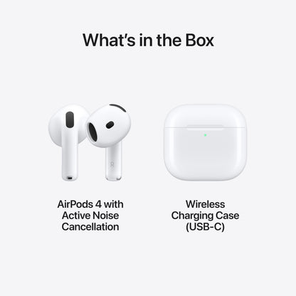 Apple AirPods 4 Wireless Earbuds, Bluetooth Headphones, with Active Noise Cancellation, Adaptive Audio, Transparency Mode, Personalized Spatial Audio, USB-C Charging Case, Wireless Charging, H2 Chip 🍁 All In One Marketplace Canada