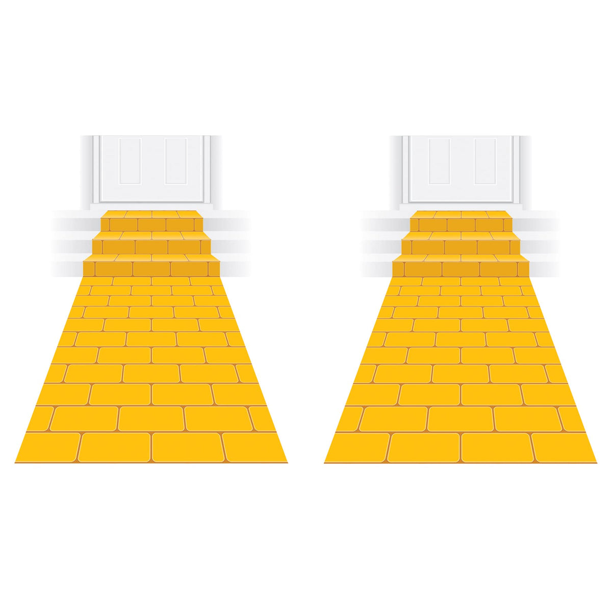 Beistle 2 Piece Novelty Yellow Brick Aisle Floor Runners for Princess Theme, Halloween Cosplay Party Decorations