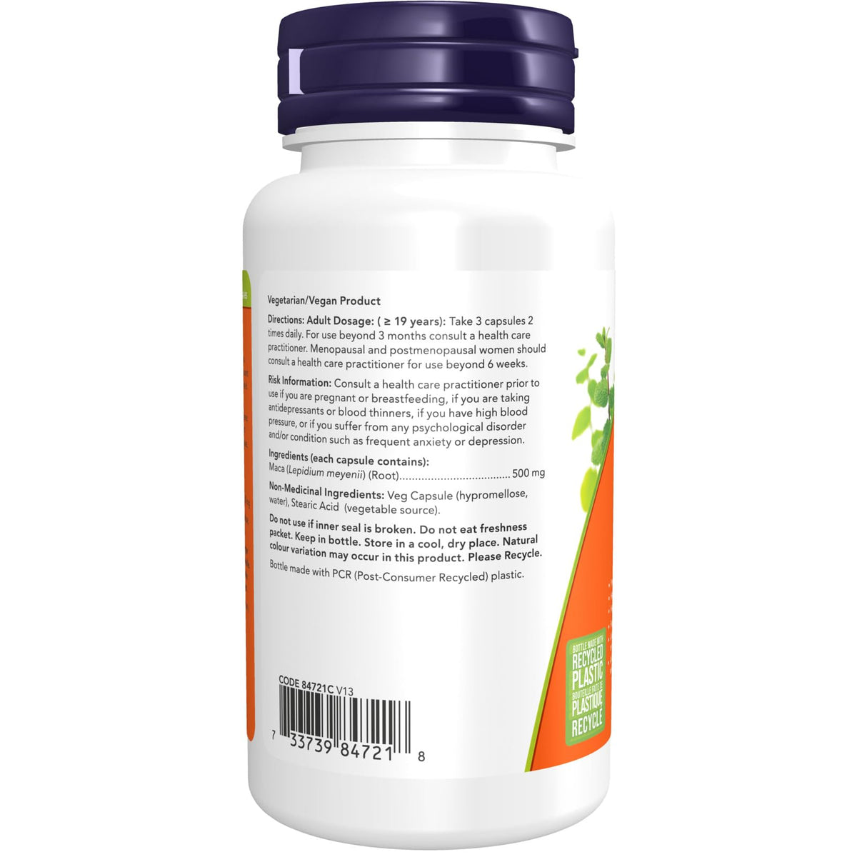 NOW Supplements Maca 500mg Capsules, 100 Count 🍁 All In One Marketplace Canada