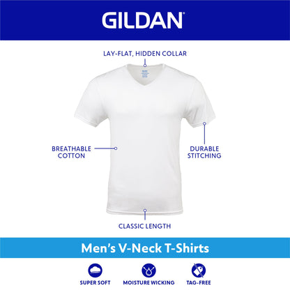 Gildan Men's V-Neck T-Shirts, Multipack, Black (6-Pack), Large 🍁 All In One Marketplace Canada