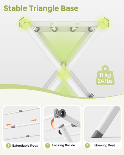 APEXCHASER Clothes Drying Rack, Expandable Drying Rack Clothes, Collapsible 3 Tiers Foldable Laundry Rack Indoor, for Baby Clothe Towels Bibs, White, 37.6inch 🍁 All In One Marketplace Canada