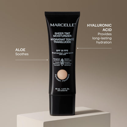 Marcelle Sheer Tint Moisturizer SPF 30, Beige Lumière, with Hyaluronic Acid and Aloe, Hypoallergenic, Non-Comedogenic, Fragrance-Free, Paraben-Free, Oil-Free, 40 mL 🍁 All In One Marketplace Canada