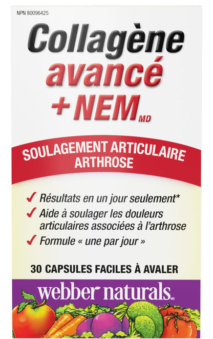 Webber Naturals Advanced Collagen + NEM, Helps Reduce Joint Pain & Stiffness, 30 Capsules, Clinically Researched 🍁 All In One Marketplace Canada