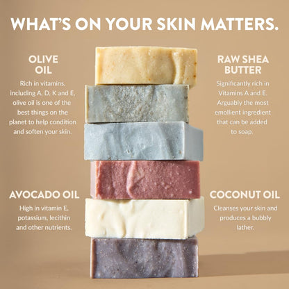 Crate 61, Vegan Natural Bar Soap, Handmade Soap With Premium Essential Oils, Cold Pressed Face And Body Bar Soap For Men And Women 6 Pack (Most Popular) 🍁 All In One Marketplace Canada