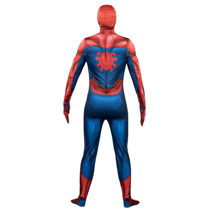MARVEL Spider-Man Official Adult Deluxe Zentai Halloween Costume - Stretch Spandex with Hidden Zippers and Wrist Slits (L)