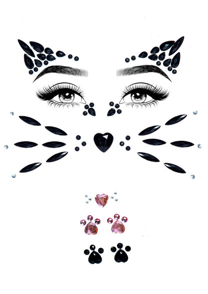 Leg Avenue Women's Halloween Rhinestone Face Jewels Costume Eyewear, Animal Black, One Size US, Multi, One Size