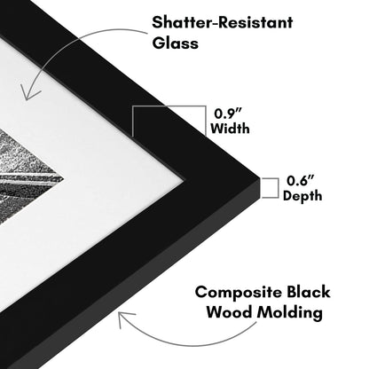 Americanflat 11x14 Picture Frame with Shatter-Resistant Glass - Use as 8x10 Frame with Mat or Display 11x14 Photo Without Mat - Signature Collection - Picture Frames for Wall Display - Black 🍁 All In One Marketplace Canada