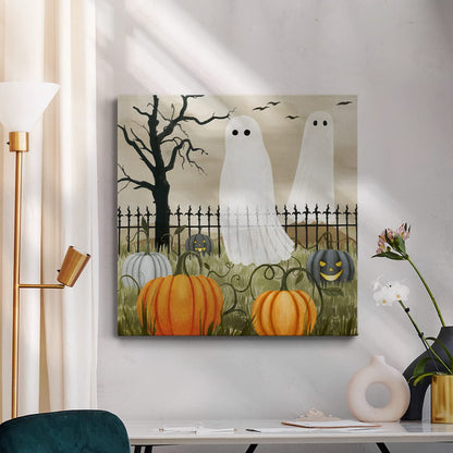 Renditions Gallery Modern Canvas Wall Art Pictures for Office Decorations Halloween Hunted Pumpkin Patch Premium Wall Hanging Wooden Artwork for Livingroom Kitchen Paintings - 10"X10" LT508